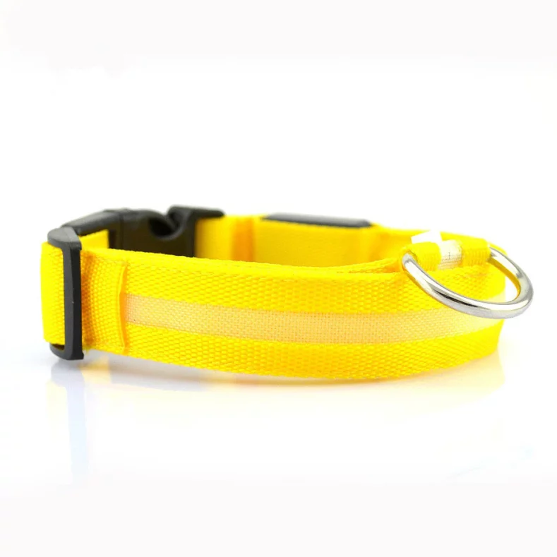 yellow led dog collar